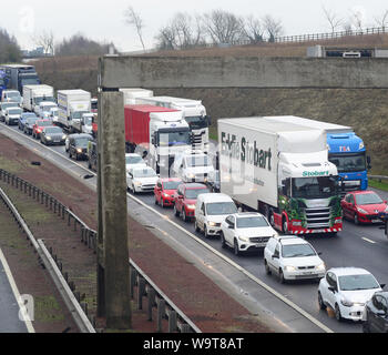 Stau auf der A1/M Autobahn Bramham Kreuzung Leeds vereinigtes königreich Stockfoto