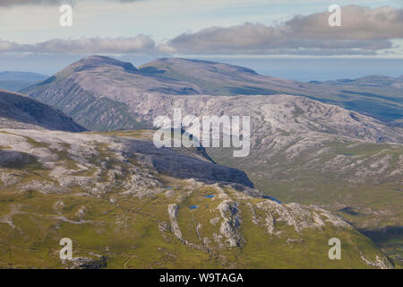 Die lange Kante des Foinaven von meall Horn, Sutherland, Schottland gesehen Stockfoto