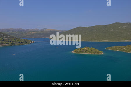 Luftaufnahme von Mali Ston Bay Stockfoto