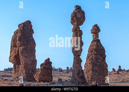 Felsformationen in der Wüste, Riad, Saudi-Arabien Stockfoto