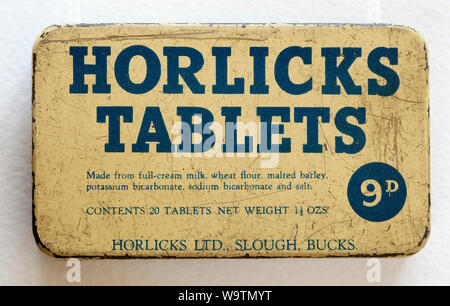 Vintage Dose Horlicks Tabletten Stockfoto