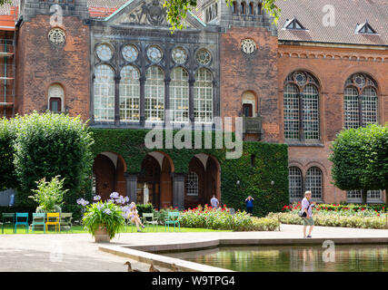 Königliche Bibliothek, Garten, und der Königlichen Bibliothek, Kopenhagen Dänemark Skandinavien Europa Stockfoto