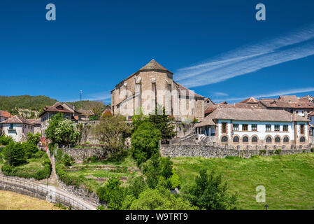 Iglesia de San Pedro, 16. Jahrhundert, Kirche in Anso, Pyrenäen, Provinz Huesca, Aragón, Spanien Stockfoto