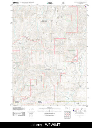 USGS Topo Karte Oregon Mount Ashland 20110829 TM Wiederherstellung Stockfoto