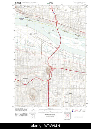 USGS Topo Karte Oregon Mount Tabor 20110826 TM Wiederherstellung Stockfoto