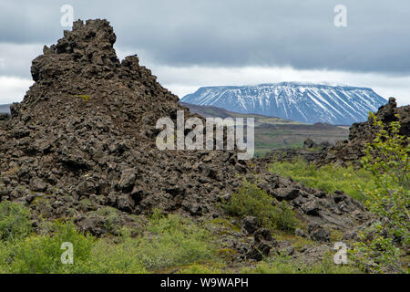 Lava Formen bei Dimmuborgir, See Myvatn, Island Stockfoto