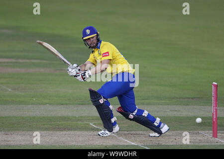 CHESTER LE STREET, AUG 15TH-Durham Scott Stahl batting während der Vitalität T20 Blast Match zwischen Durham und Worcestershire Rapids im Emirates Riverside, Chester Le Street am Donnerstag, 15. August 2019. (Credit: Mark Fletcher | MI Nachrichten) Credit: MI Nachrichten & Sport/Alamy leben Nachrichten Stockfoto