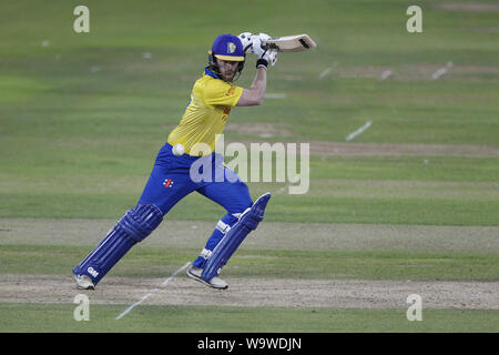 CHESTER LE STREET, AUG 15TH-Durham Graham Clark batting während der Vitalität T20 Blast Match zwischen Durham und Worcestershire Rapids im Emirates Riverside, Chester Le Street am Donnerstag, 15. August 2019. (Credit: Mark Fletcher | MI Nachrichten) Credit: MI Nachrichten & Sport/Alamy leben Nachrichten Stockfoto