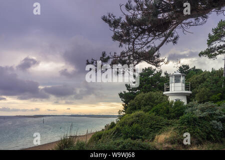 Der Leuchtturm in Lepe entlang der Solent Küste in Hampshire, England, Großbritannien Stockfoto