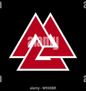 Valknut 3 (Rot und Schwarz) Stockfoto