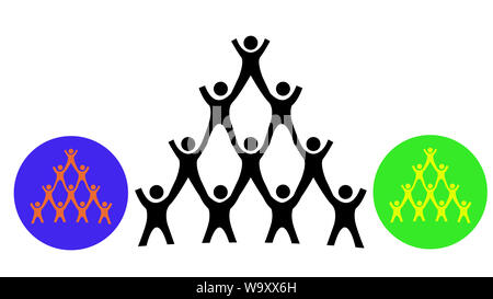 Junge Menschen, die ihre Hände zusammen. Freunde mit Stack von Händen, Einheit und Teamarbeit, Ansicht von oben. Stockfoto