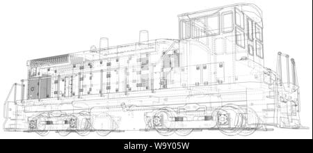 Zug. EPS 10-Format. Vektor erstellt von 3d, Wire-Frame Stock Vektor