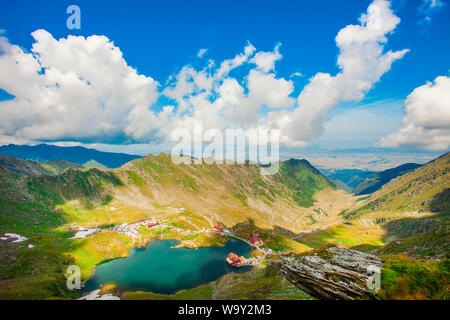 Balea See in Fagaras Gebirge, Rumänien Stockfoto