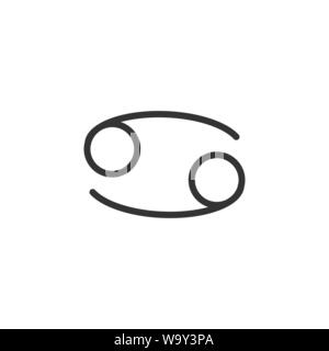 Astrologie, Horoskop, krebs Sternzeichen symbol Vektor-illustration flach Stock Vektor