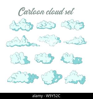 Cloud Vektor einrichten. Sky icon Sammlung. Cartoon Zeichen.. Stock Vektor