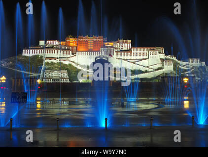 Der Potala Palast Nacht Szene Stockfoto