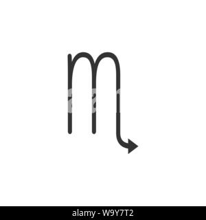 Astrologie, Horoskop, Skorpion Sternzeichen symbol Vektor-illustration flach Stock Vektor