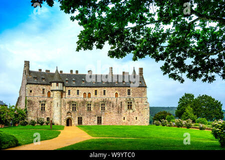 Schloss La Roche Jagu, Ploezal, Abteilung Cotes d'Armor, Bretagne, Frankreich Stockfoto