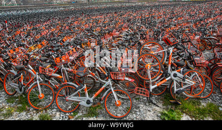 Chinesische BIKE TEILEN FRIEDHOF EIN DENKMAL FÜR DIE INDUSTRIE ARROGANZ Stockfoto