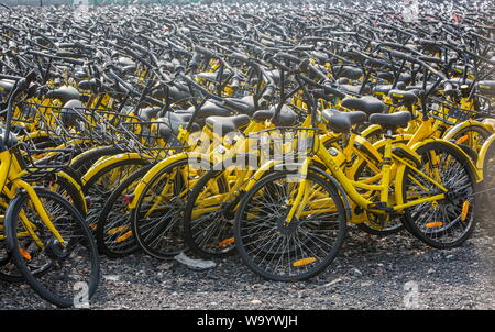 Chinesische BIKE TEILEN FRIEDHOF EIN DENKMAL FÜR DIE INDUSTRIE ARROGANZ Stockfoto