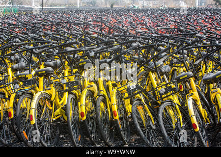 Chinesische BIKE TEILEN FRIEDHOF EIN DENKMAL FÜR DIE INDUSTRIE ARROGANZ Stockfoto