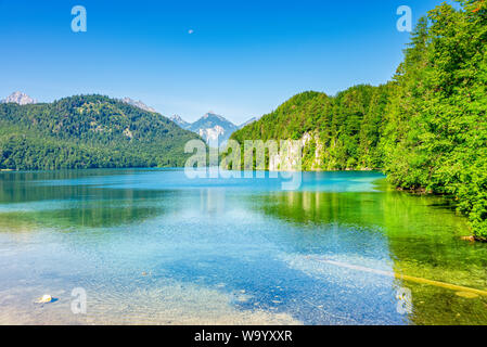 Die alpsee auf Schloss Neuschwanstein in Hohenschwangau Bayern Stockfoto