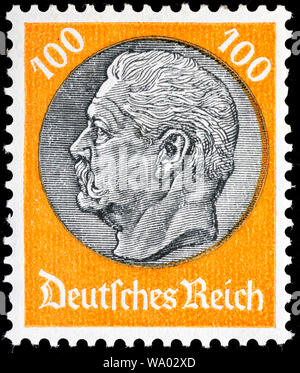 Paul von Hindenburg (1847-1934), Briefmarke, Deutschland, 1934 Stockfoto