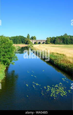 Deutschland, Münsterland, Kreis Coesfeld, Olfen, Dreibogenbrücke Alte Fahrt über die Stever, eine historische Kanalbrücke, sterben im Bereich Olfen ehemal Stockfoto