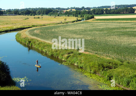 Deutschland, Münsterland, Kreis Coesfeld, Olfen, Blick über sterben Steveraue von der 'reibogenbrücke' Stockfoto