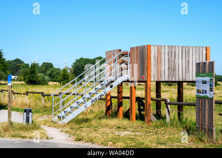 Deutschland, Münsterland, Kreis Coesfeld, Olfen, Naturschutzgebiet Steveraue, Aussichtsplattform Stockfoto