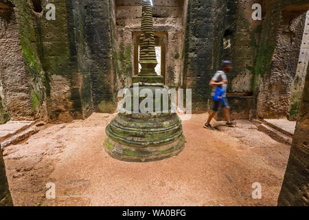 16. jahrhundert Stupa in das zentrale Heiligtum der Preah Khan Tempel, Khmer Ruinen in Angkor Thom, in Siem Reap Kambodscha Stockfoto