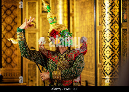 Khon Thailand Tos-Sa-Kun Charakter Maske des Ramayana Geschichte Stockfoto