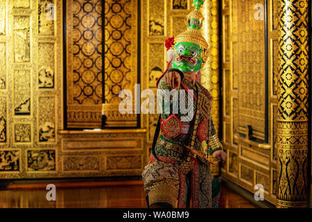 Portrait Khon Maske Tos-Sa-Kun Ramayana Geschichte Stockfoto