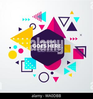 Geometrisch-abstrakte Komposition mit dekorativen Dreiecke. Modern. Memphis. Vector Illustration Stock Vektor
