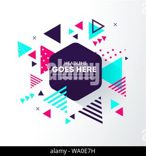 Geometrisch-abstrakte Komposition mit dekorativen Dreiecke. Modern. Memphis. Vector Illustration Stock Vektor