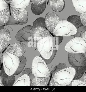 Muster der Schmetterlinge. Nahtlose Hintergrund Stockfoto