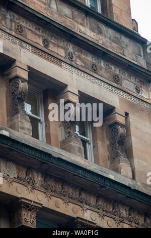 Glasgow, Schottland, Großbritannien. 14. August 2019: Alexander 'griechischen' von Thomson Grosvenor Gebäude, das auf der anderen Straßenseite aus Glasgow Central Bahnhof. Stockfoto