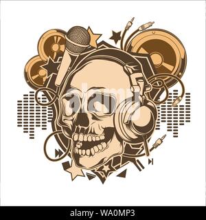 Vector Illustration eines Schädels für Tattoo Designs, Logos und Shirt Designs Stock Vektor