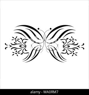 Vector Illustration eines Butterfly Tattoo Designs und andere Designs Stock Vektor