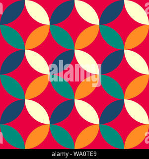 Vintage Style Bunter Kreis nahtlose retro Muster vector Hintergrund kann für Gewebe, Hintergrund, Wallpaper, Schreibwaren, Fliesen und Verpackung verwendet werden. Stockfoto