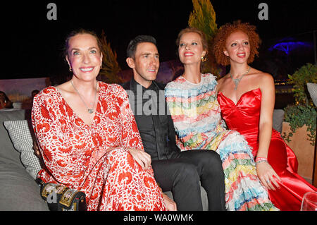 Tatjana Patitz, Marcel Remus, Anna Ermakova und Eva Herzigova Teilnahme an der Remus Lifestyle Nacht 2019 am Llaut Palace Hotel am 1. August 2019 in Palma de Mallorca, Spanien. Stockfoto