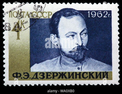 Feliks Dserschinski (1877-1926), Bolschewistischen revolutionären, Briefmarke, Russland, UDSSR, 1962 Stockfoto