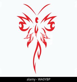 Vector Illustration eines Butterfly Tattoo Designs und andere Designs Stock Vektor