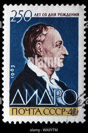 Denis Diderot (1713-1784), französischer Philosoph, Schriftsteller, Briefmarke, Russland, UDSSR, 1963 Stockfoto