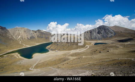 Birdview Lago de la Luna und Lago del Sol, Nevado de Toluca, Mexiko Stockfoto