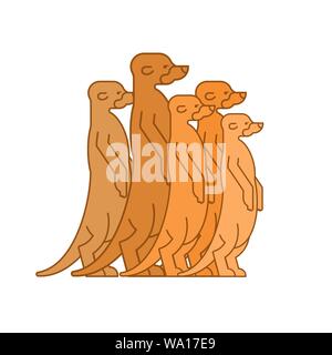 Erdmännchen Familie Symbol. Kleine Mungo unterzeichnen. Vector Illustration Stock Vektor