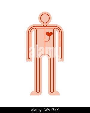 Menschlichen Kreislaufsystem Cartoon. Körper Anatomie. Vector Illustration Stock Vektor