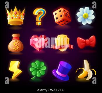 Bunte slots Symbol N2 für casino slot maschine spielen Stock Vektor