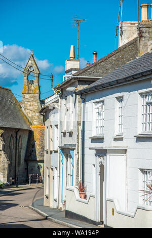 Die charaktervollen Dorf Marazion (St Michael's Mount), Cornwall, England, Großbritannien. Stockfoto