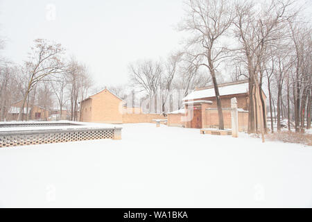 Shaanxi ländlichen Schnee Stockfoto